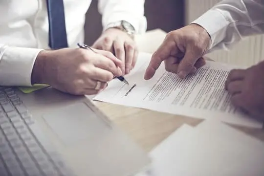 Advocate sign on a legal document